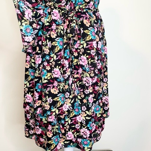 Banana Republic Colorful Floral Flowy Tiered Dress With Tie At Waist Medium - Picture 4 of 13